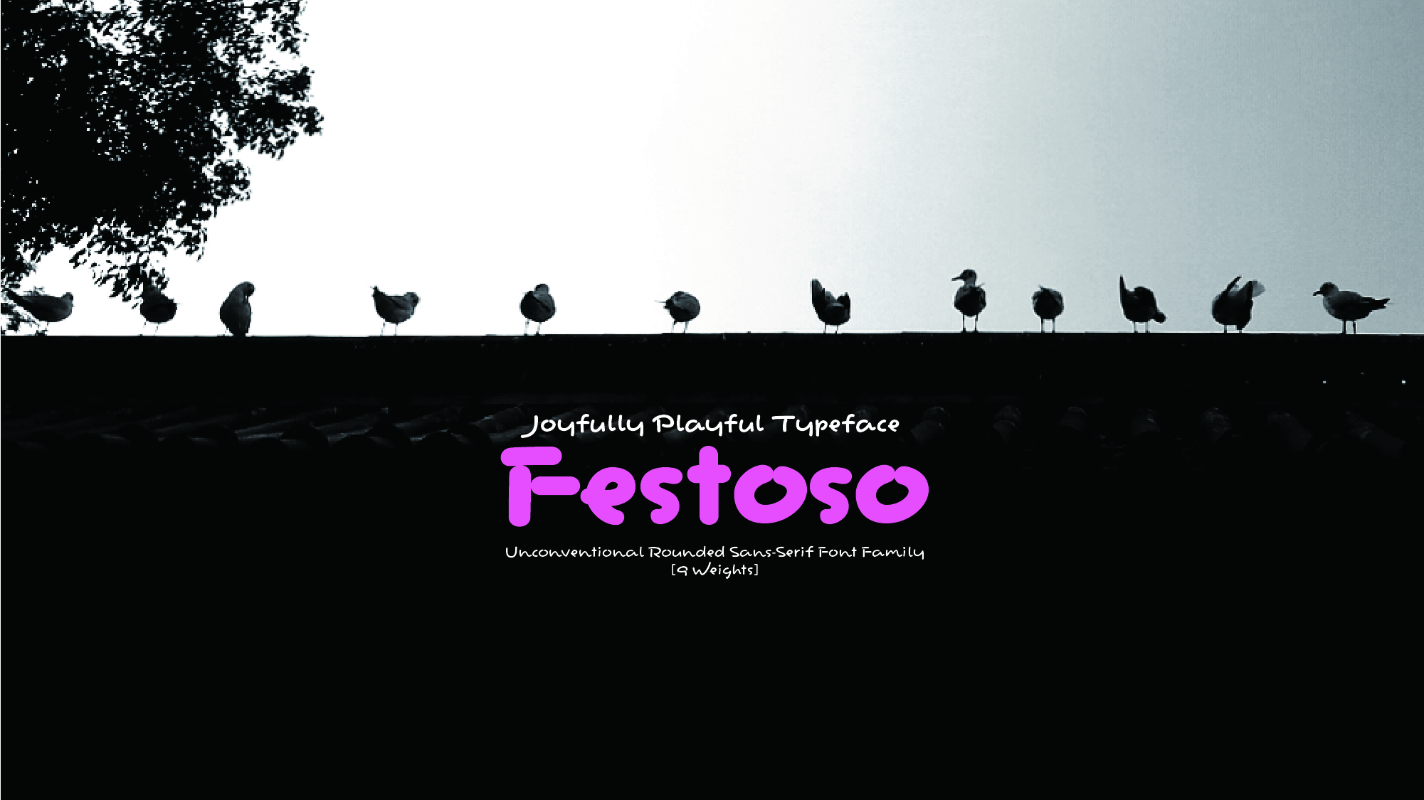 破天荒でバラエティに富んだ多言語欧文＝Festoso 9Weights Font Family